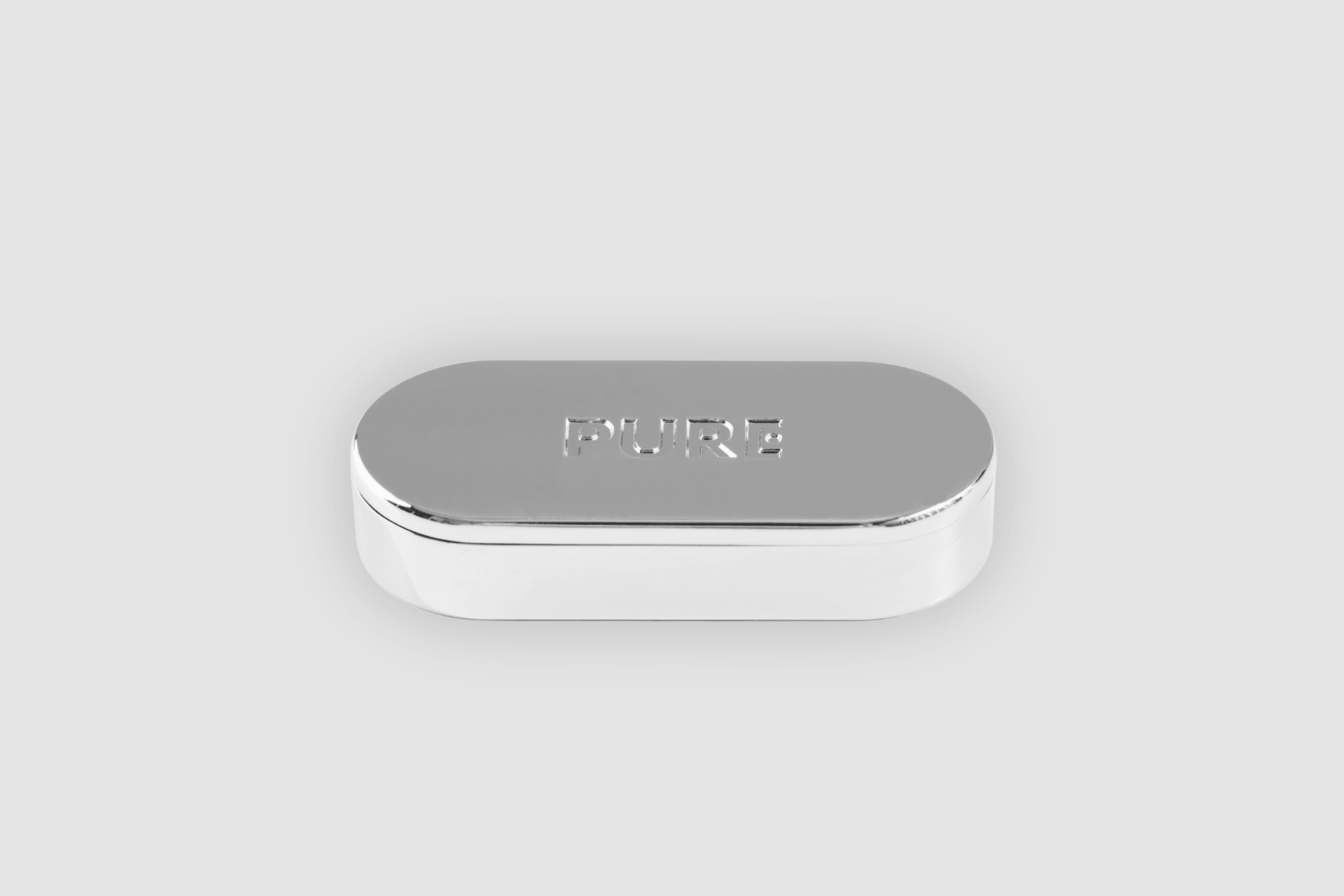 Silver pure solid perfume box from the side